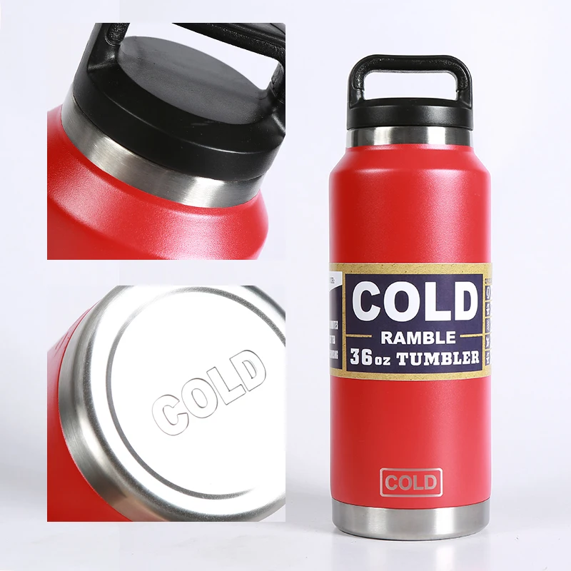 Stainless Steel 36oz Water Bottle Insulated Sport Bottles GYM Bottle With Lid