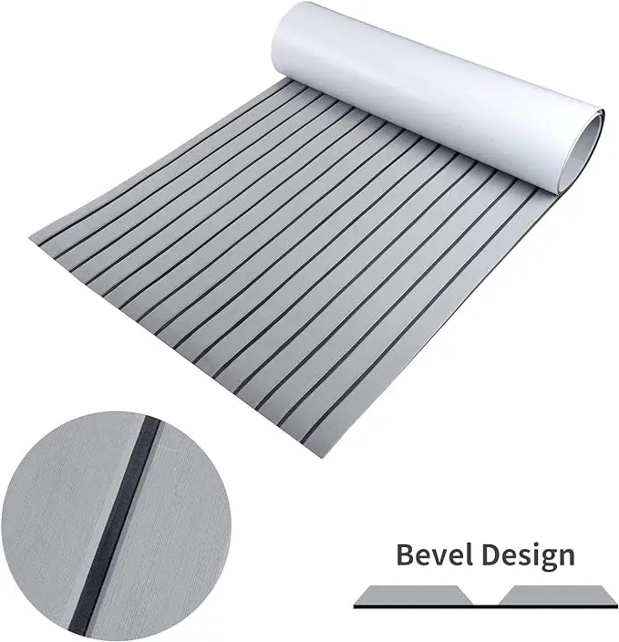 Grey Black Straight Line Waterproof Non-Slip Eva Foam Board Ship Floor Marine Deck  Teak Ship Floor Marine Pad