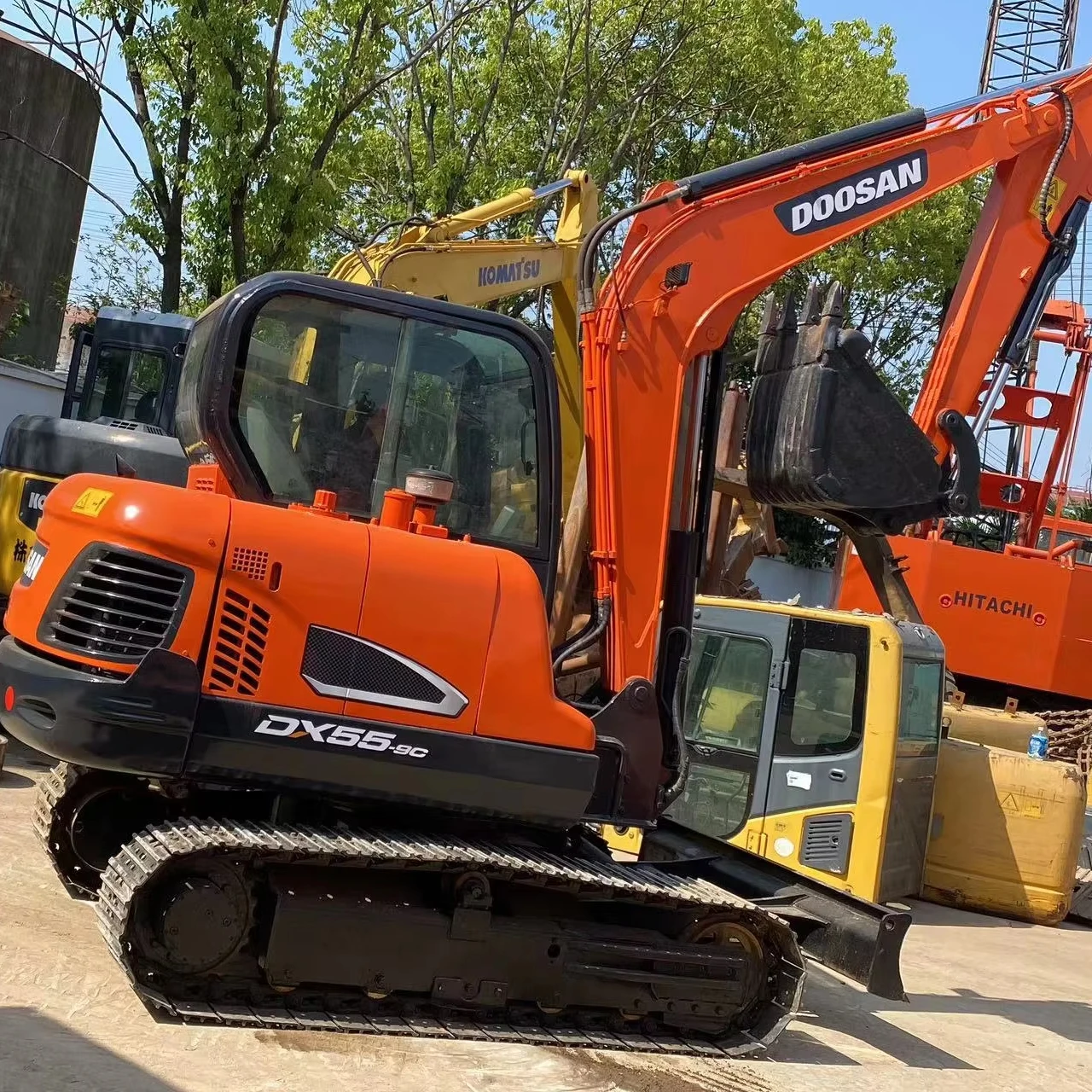 Mini 6 Ton DX55-9 Small Excavator 5 Ton Rated Load Farms Kawasaki Gear Pump Motor Core Engine Eaton Doosan Components Used