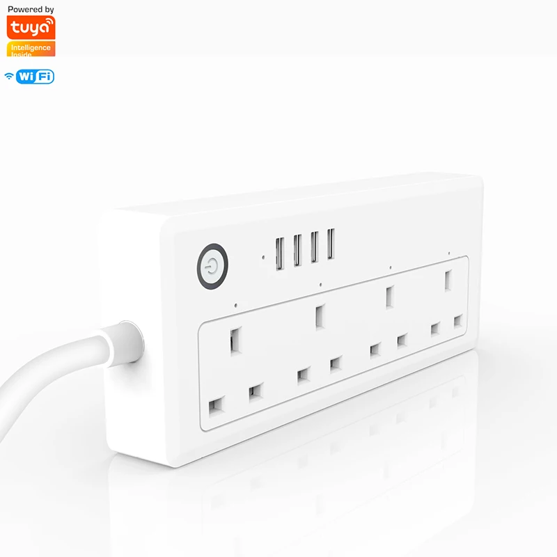  E-starri Tuya Wi-Fi 4/4 способов умная штепсельная вилка постоянного тока выход USB зарядка расширители удаленное управление с помощью приложения Smart мощность пропилен-каучука прокладки