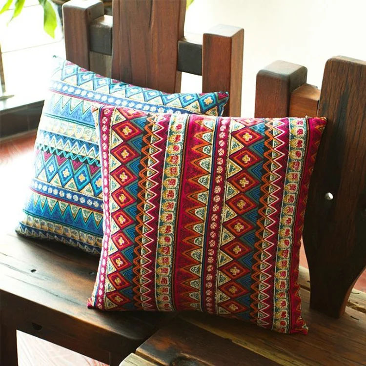 Exotic Bohemian Style Stripes Small Fresh Sofa Cotton And Linen Pillow Case Cushion Cover 30x50 cm Wholesale Bulk Customized