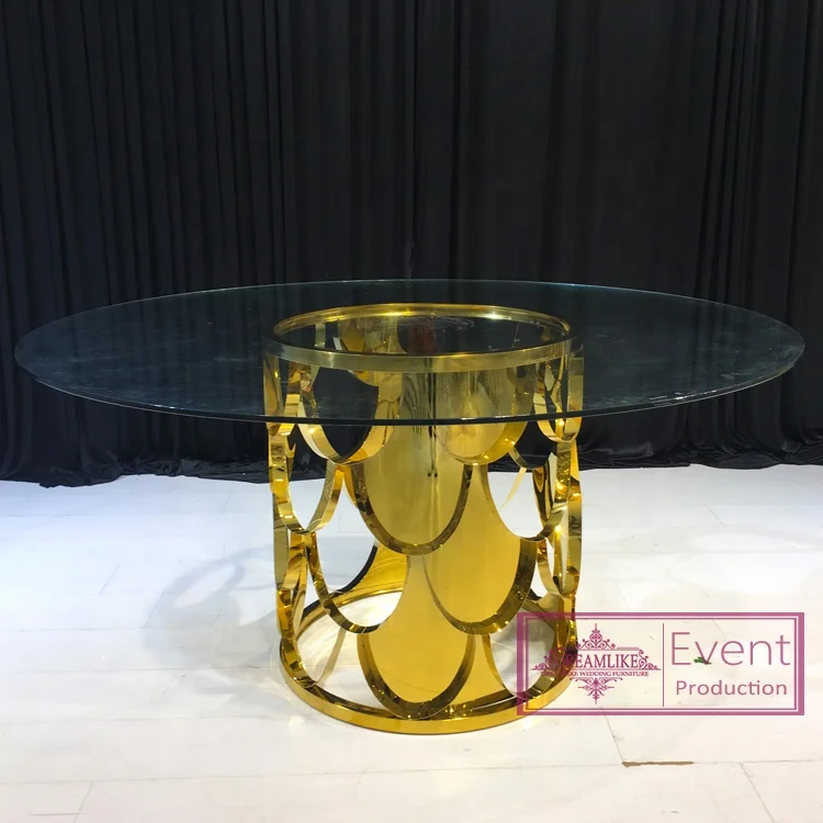 Hot selling cheap clear glass center dining table