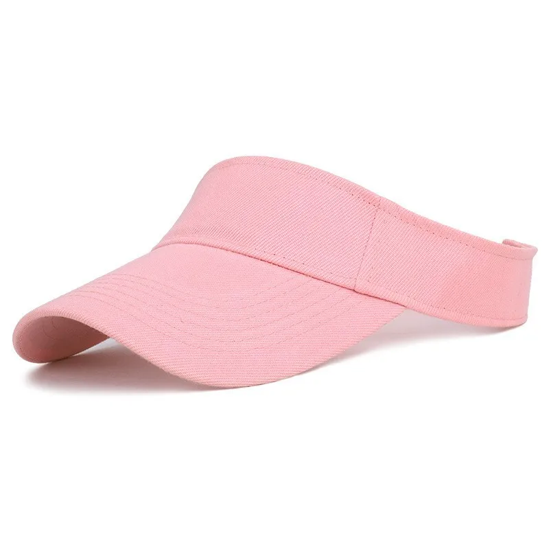 2022 Stock Many Colors Custom Logo Embroidery Sun Visor Hat Outdoor Sport Beach Running Golf Cap Contrast Adjustable