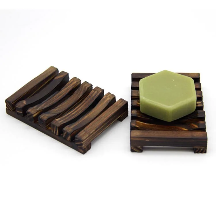 ECO friendly Bamboo Wooden Soap Dish Holder Tray Wood Bar Soap Saver Self Draining Soap Case for Shower