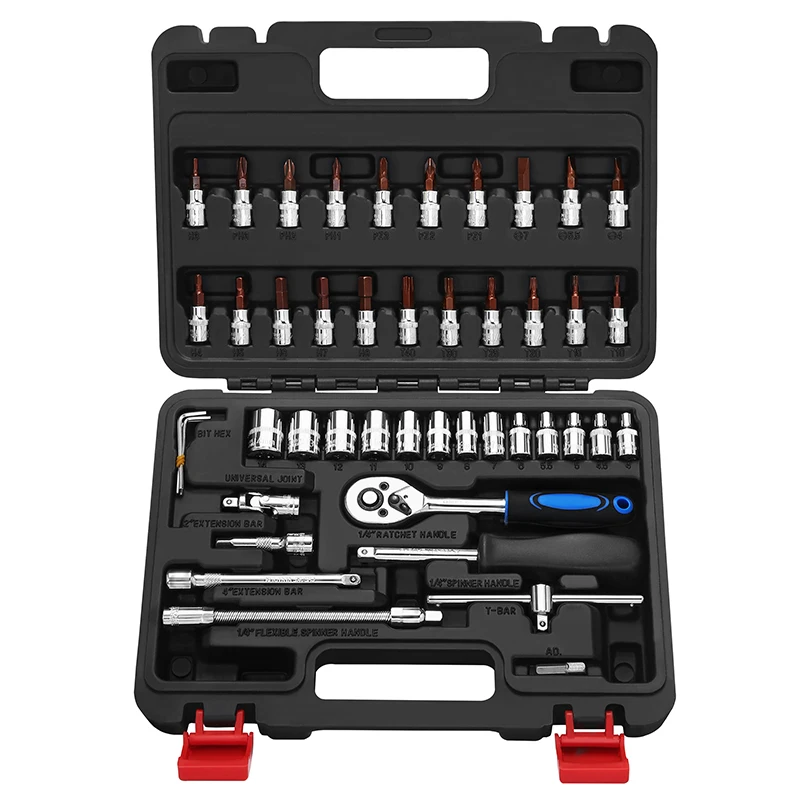 Набор гаечных ключей компактных 1/4 дюйма S2, 46 шт., 24 т, в коробке