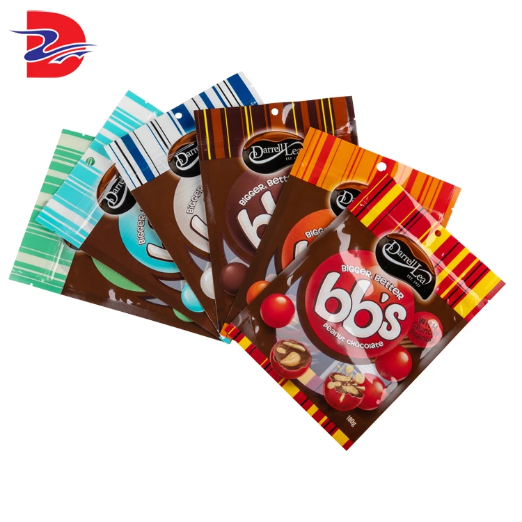 Competitive price aluminium foil flat chocolate food packaging bag