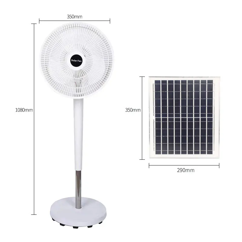 AC DC 12 inch USB Knob Switch TDSCF7 OEM  Rechargeable  Stand Solar Power fans