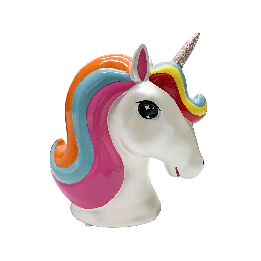 Factory large Big glitter plain color My Little Pony Disney Ceramic Coin Money Box piggy bank for kid children