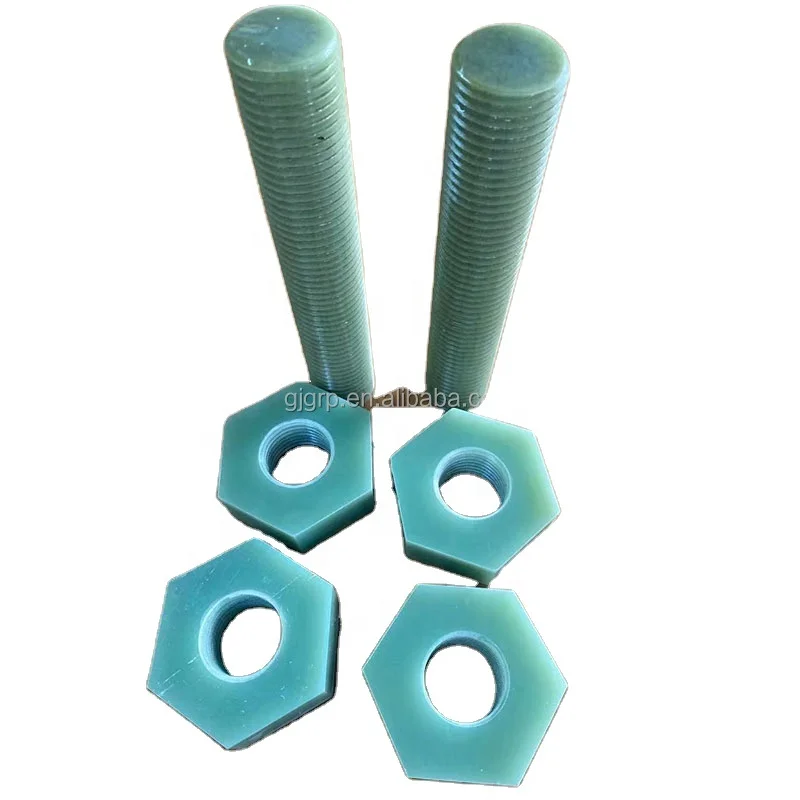 GRP Fiber bolt and nut grp bolts and nuts fiberglass threaded rods with hex nut M6 M8 M10 M12 M16 M20 M30 M40 M60