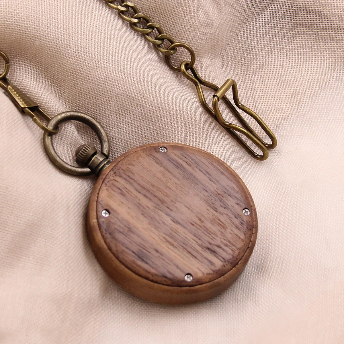 Винтажные деревянные карманные часы с цепочкой, деревянные поделки, подарок на 5-ю годовщину