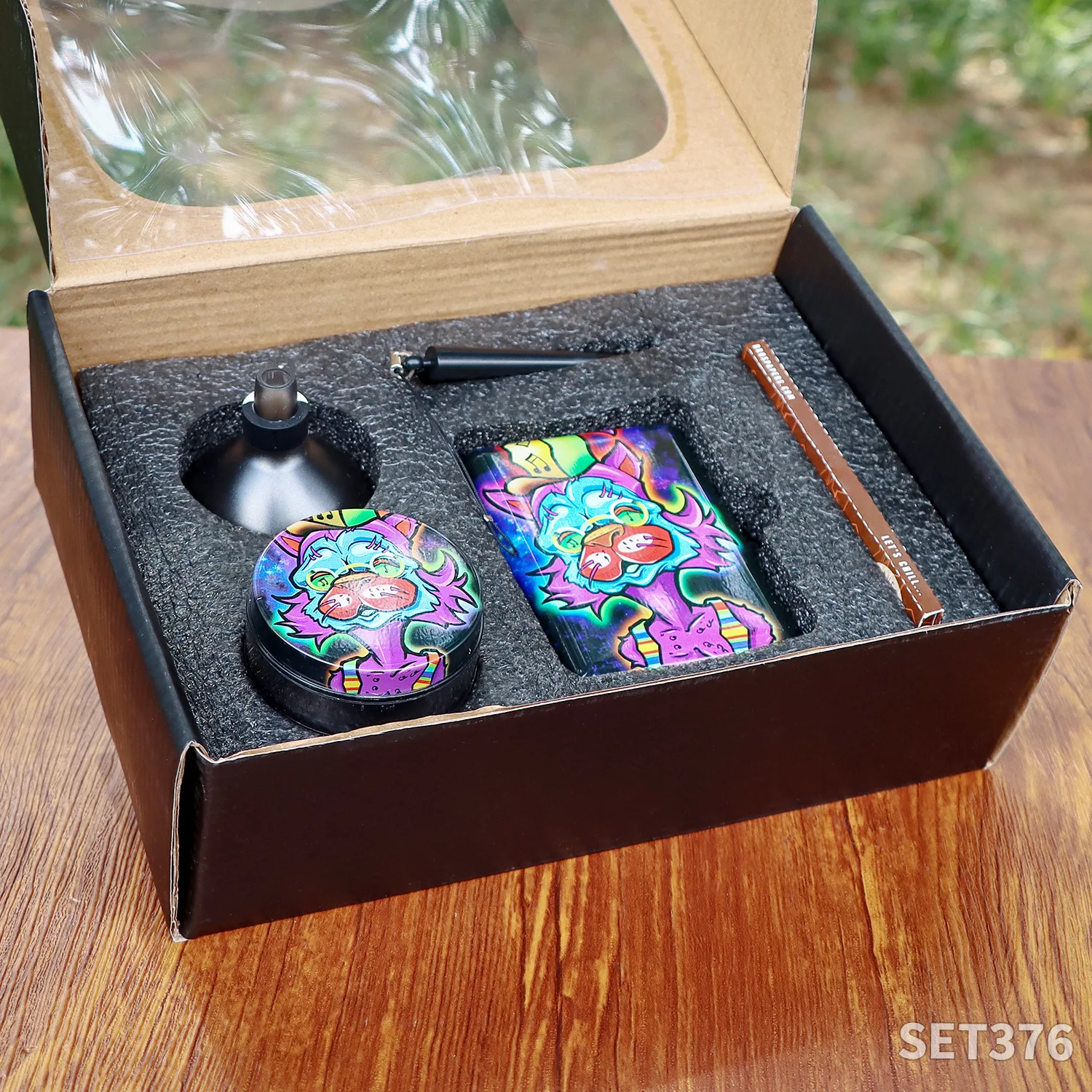 7 In 1 Custom Logo Portable hot sale Smoking Kit Rolling Tray Set With Grinder Smoking Accessories Smoke Set Box Kit Set