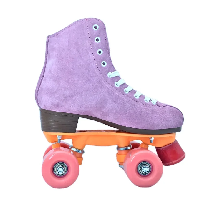 Высококачественные регулируемые детские замшевые роликовые коньки из ПВХ для тренировок на открытом воздухе