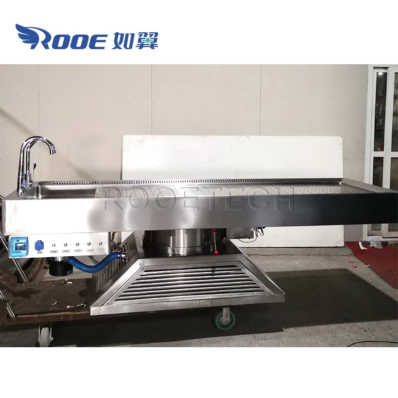 Double Exhaust Lift Rotating Forensic Equipment Body Autopsy Table with Tissue Shredder
