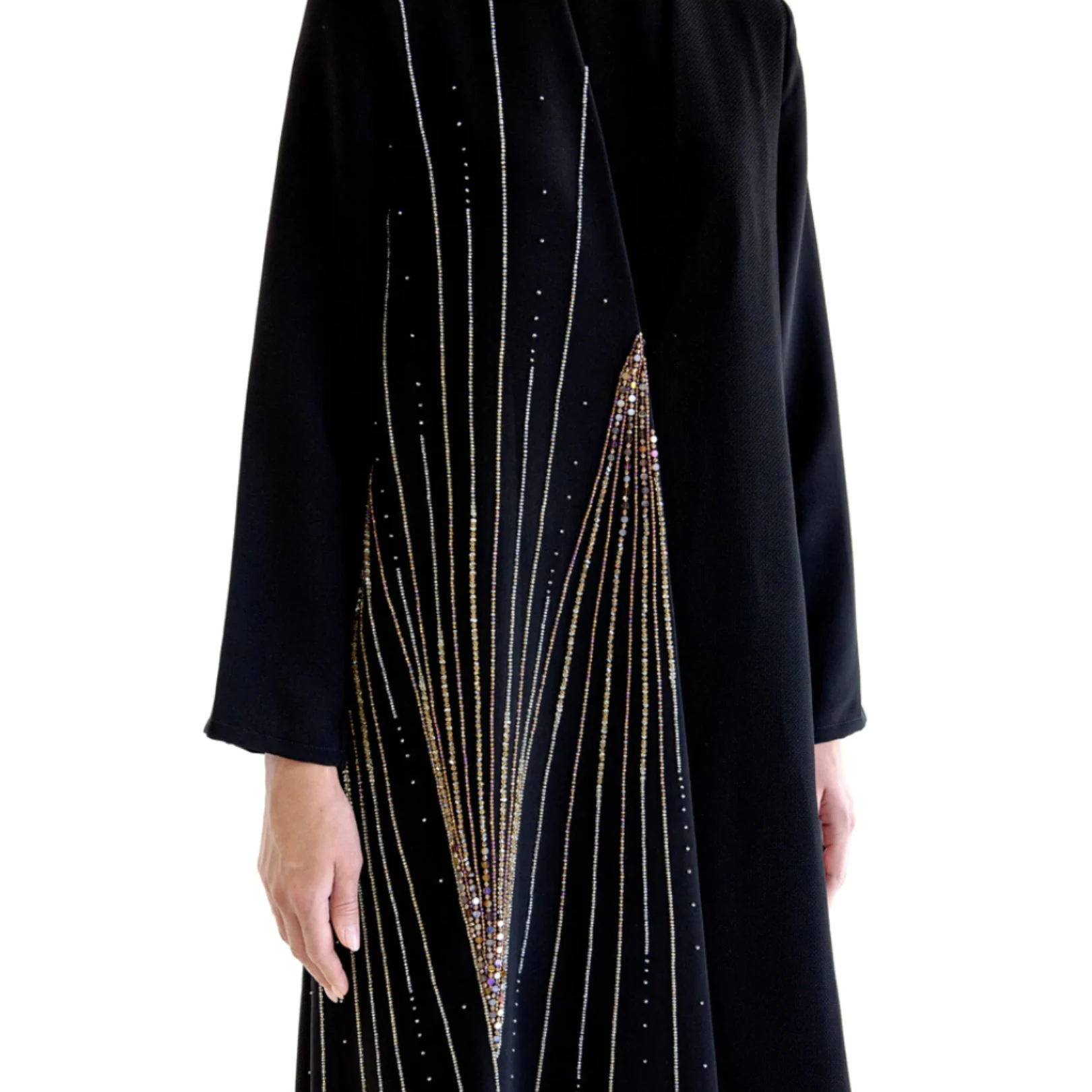 2023 New Modest Elegant Embroidery Sequins Islamic  Latest Islamic Long Sleeve Abaya Dubai design