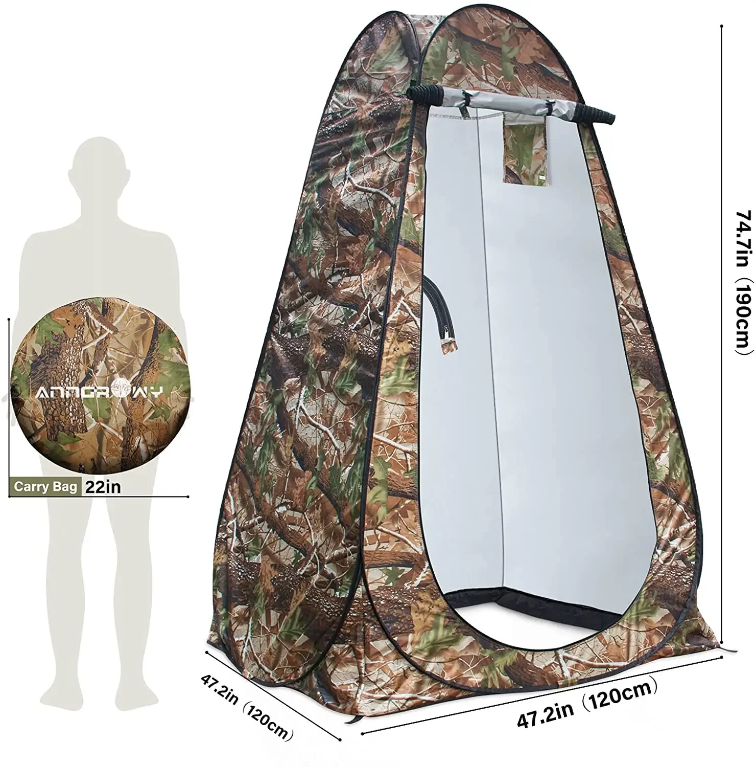 Spacious Pop Up Changing Tent Outdoor Camping Privacy Shower Tent for Portable Toilet