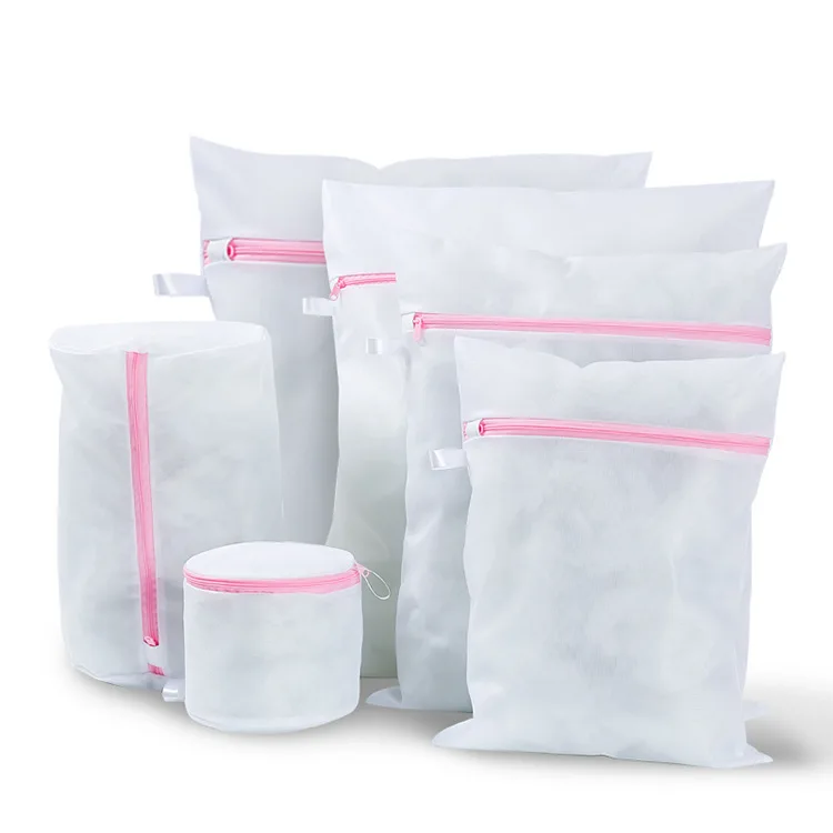 Zippered Foldable Mesh Laundry Bag Bra Socks Underwear Clothes Washing Machine Protection Net Laundry Organizer Bag