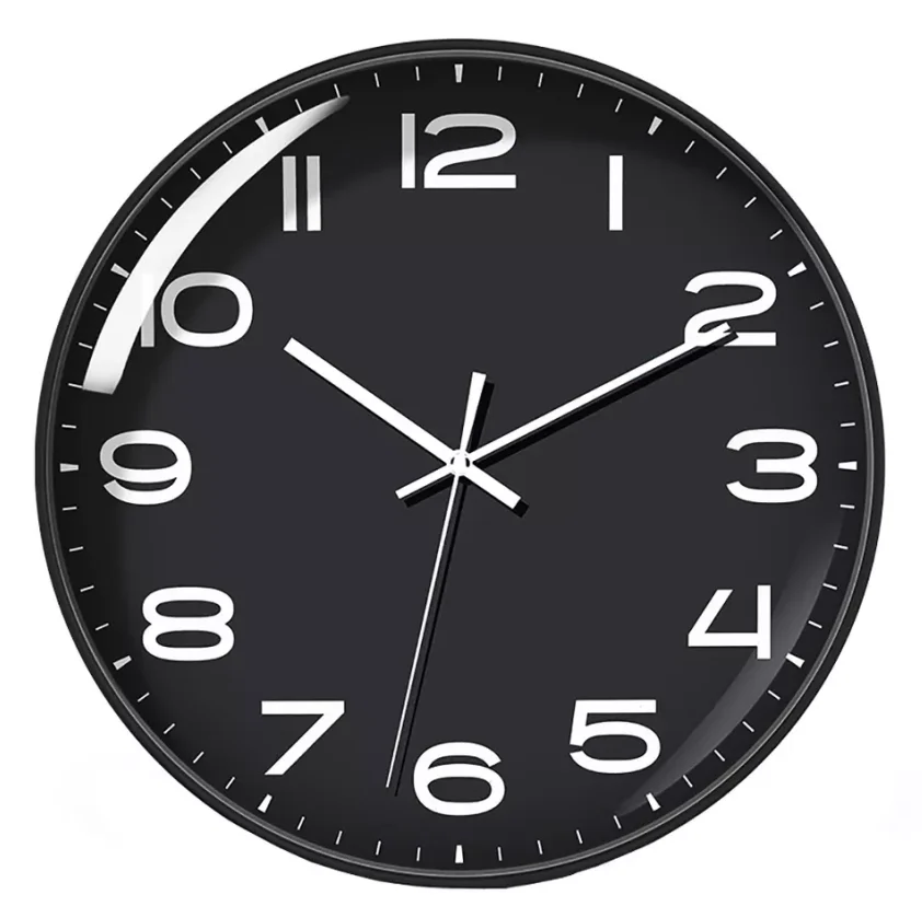 12 Inch Modern Plastic Luminous Silent Custom Quartz Clock Battery Powered Household Decoration Wall Clock