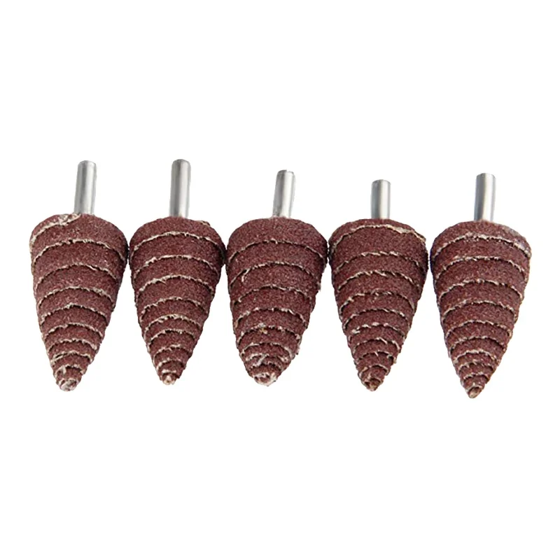 6mm Shank 30mm Dia Tapered Head Emery Cloth Mandrel Mounted Grinding Point