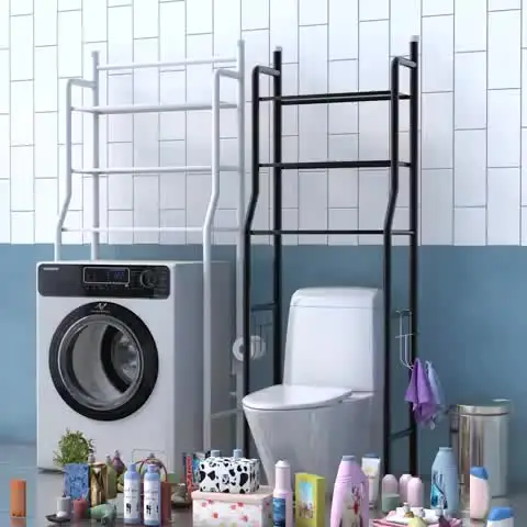 
Bathroom Over Toilet and Over Washing Machine Shelf Rack Storage Space Saver 