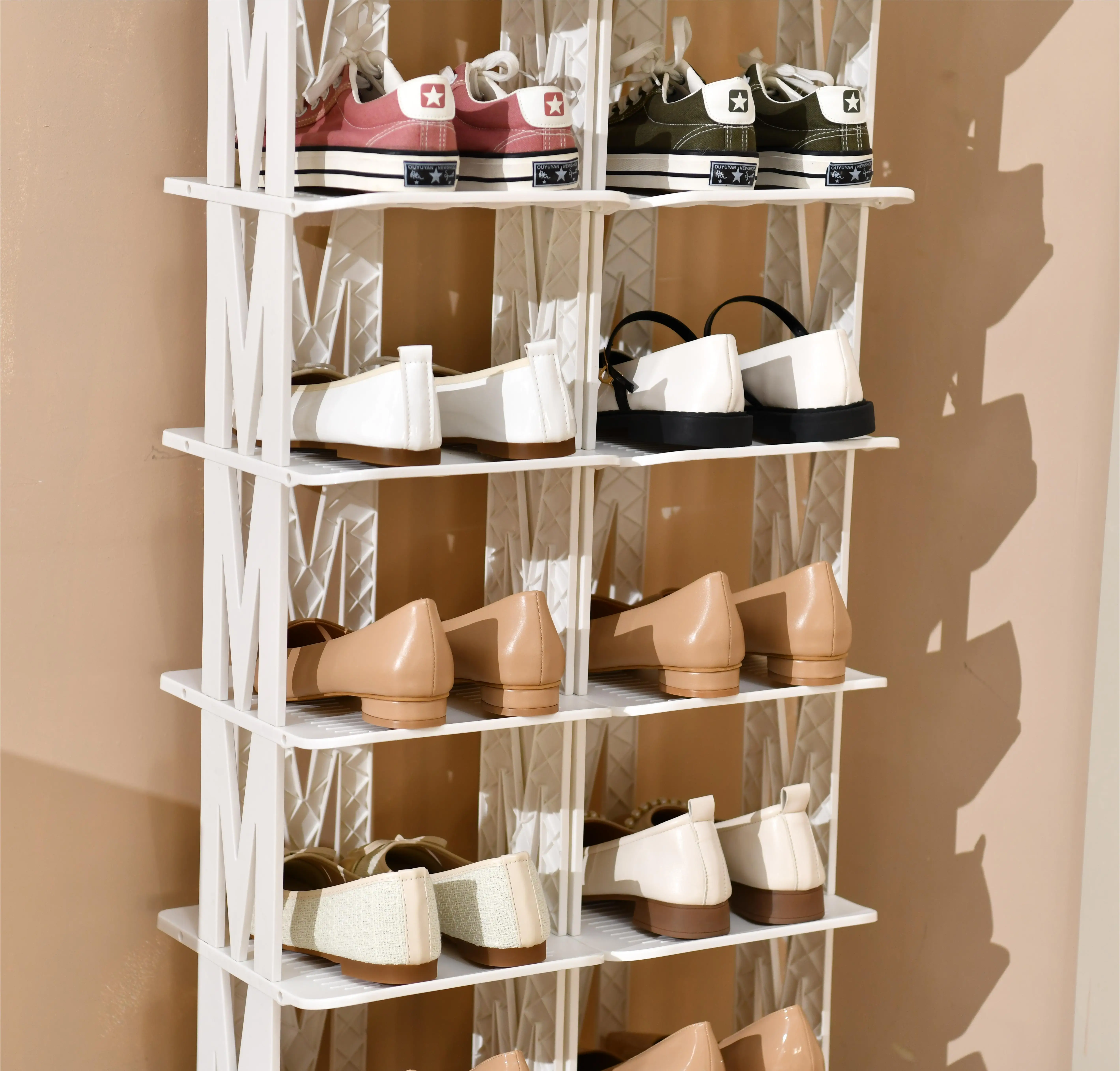 5690 two columns 5-tier simple household space saving shoe rack living room furniture shoe storage holder
