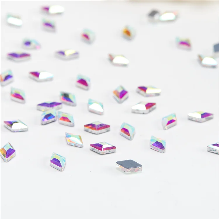 New product ab glass rhinestones flat back non hotfix rhinestone for crocs self adhesive