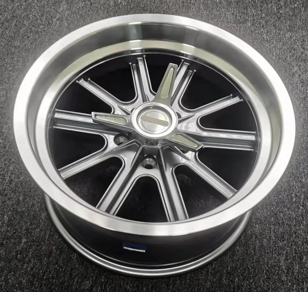 shelby cobra 15X8.0 5X114.3 ET+13 wheel backspace 5.0 inch alloy wheels with 3 bar spinners tri-bar spinners alloy spinners