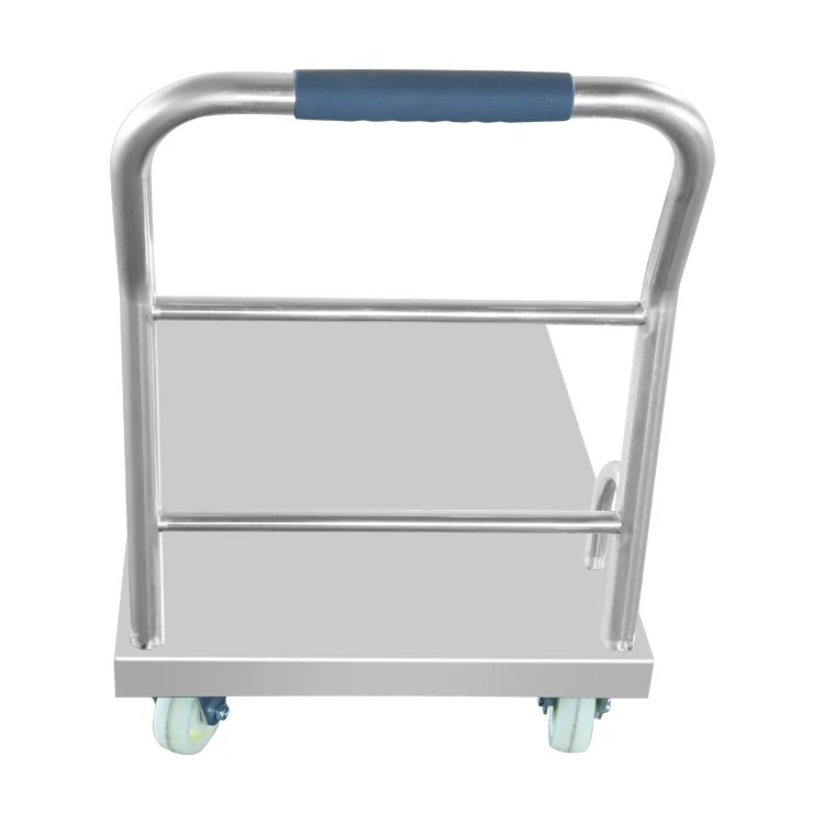 Stainless steel flatbed trolleys hotel restaurant warehouse transport trolleys