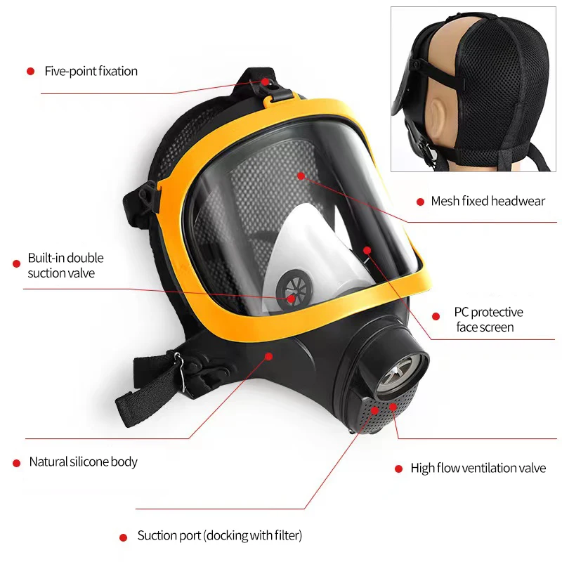 High quality full face reusable custom respiratory respirator mask for spray painting PC material comfortable to wear