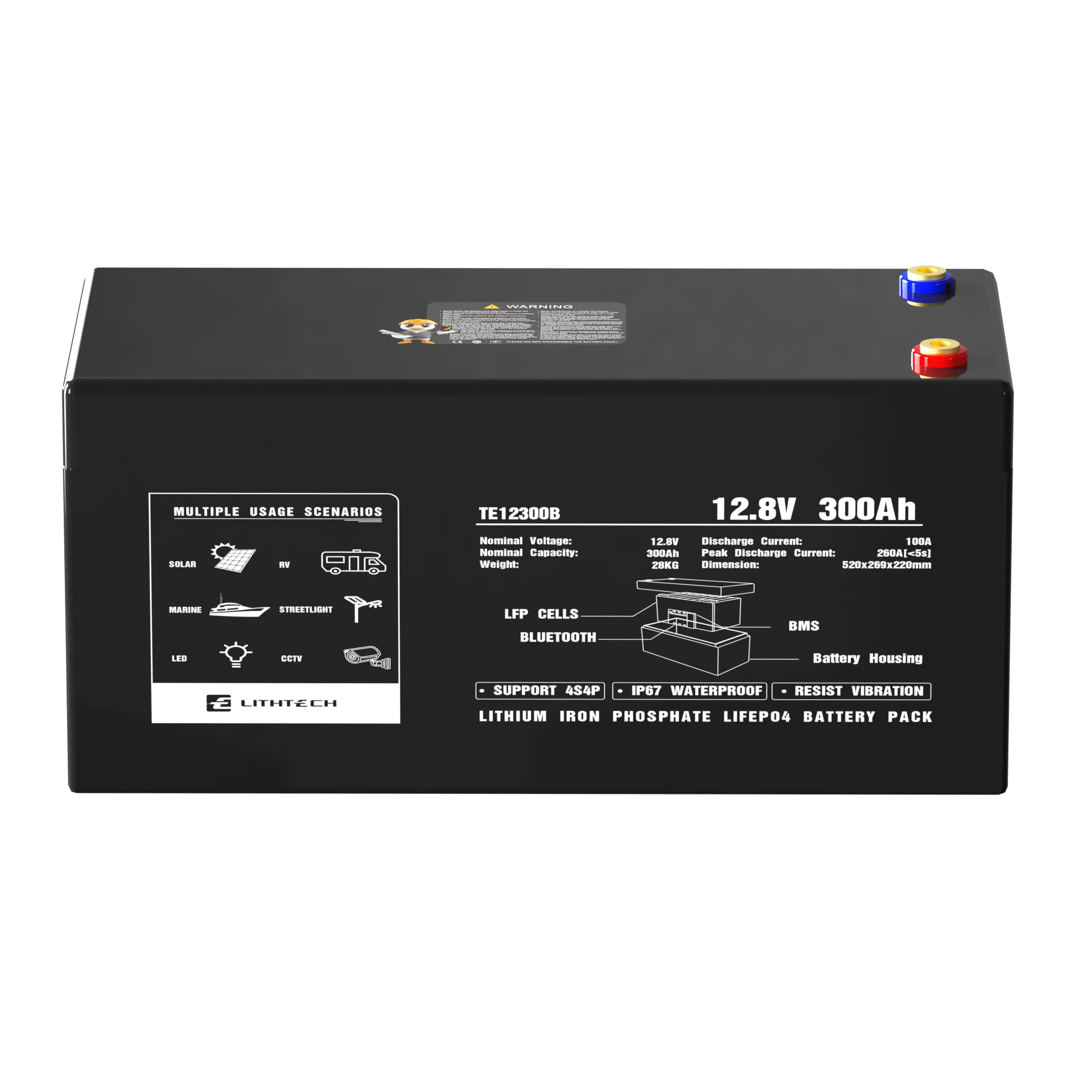 Super Safety 5000 cycle 12V Lifepo4 Battery 12.8v 100AH Low Temperature Lithium Batteries Manufacturers