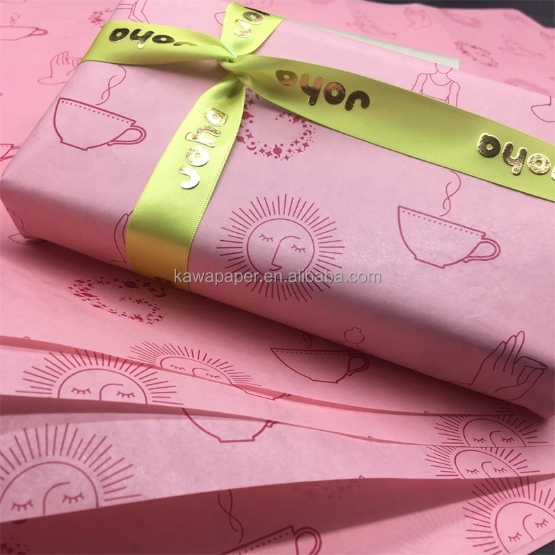 17 Gsm 22 30 Gsm Branded White Gold Black Logo Color Printed Shoe Clothes Gift Wrapping Sheets Custom Tissue Paper For Packaging
