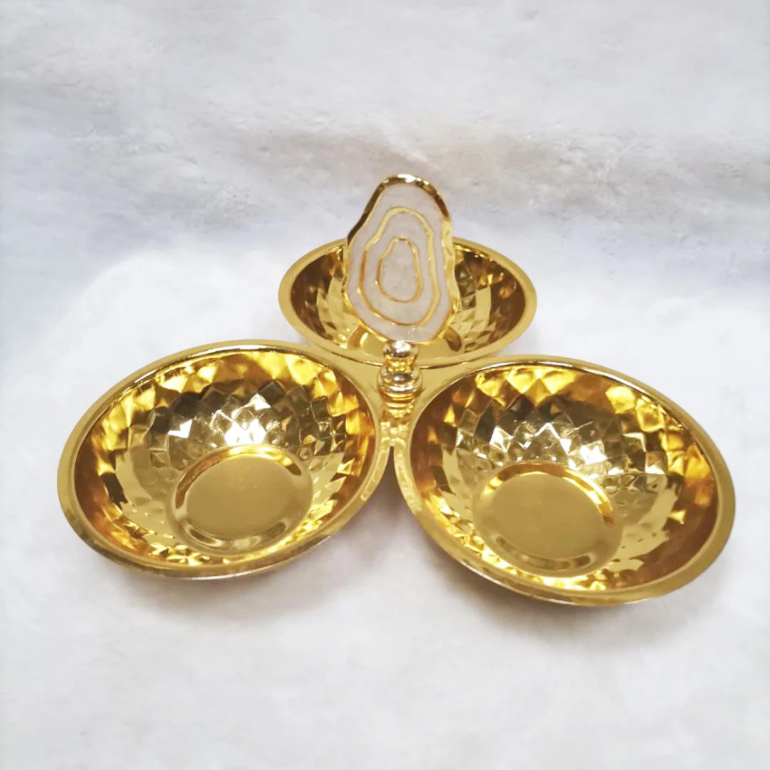 European Wholesale Golden Pattern Crown Plate Spectacular Dessert Tools Cookware Artistic Trays