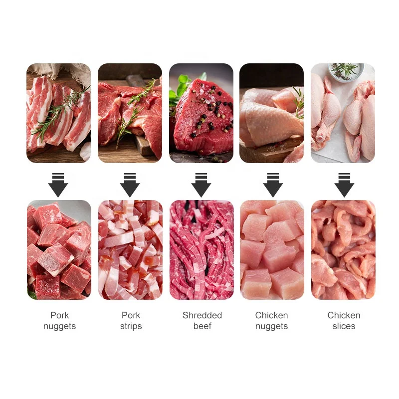 Multi-functional commercial fresh meat dicing machine Beef dicing machine meat strip cutting processing equipment