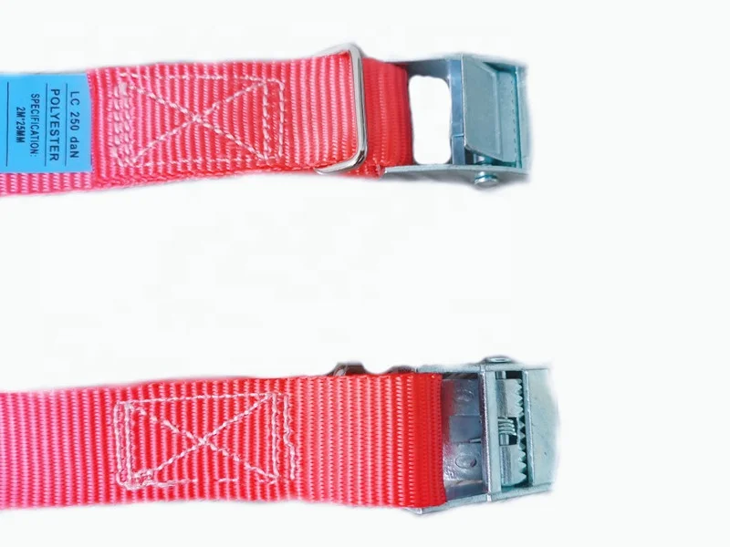 Logistics cargo lashing  heavy duty width 25mm 500kg cambuckle ratchet tie down straps