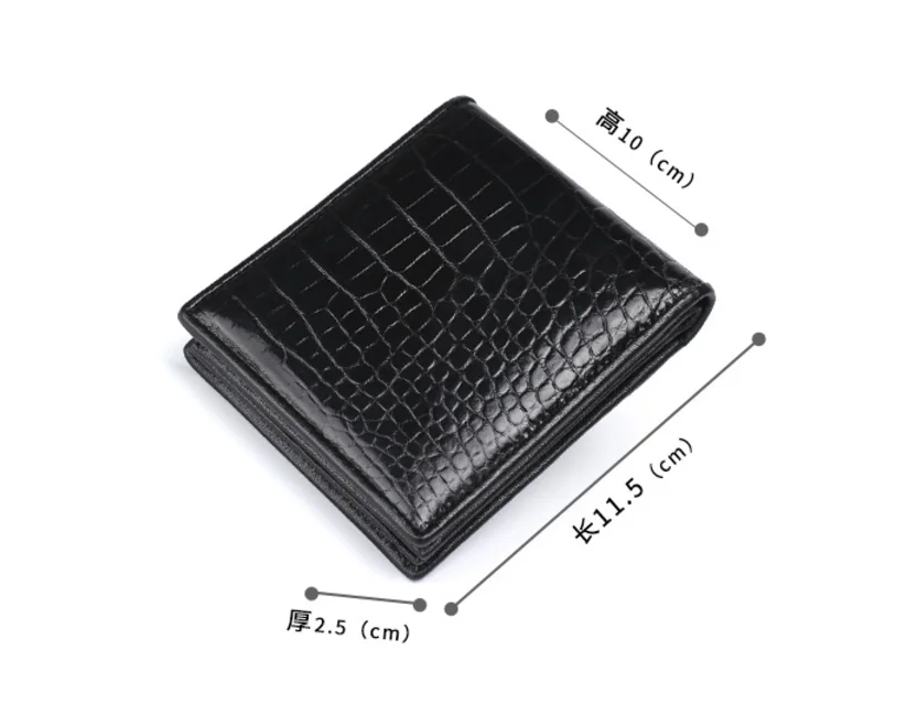 Luxury real crocodile skin leather bifold wallet mens custom business and travel wallet for men