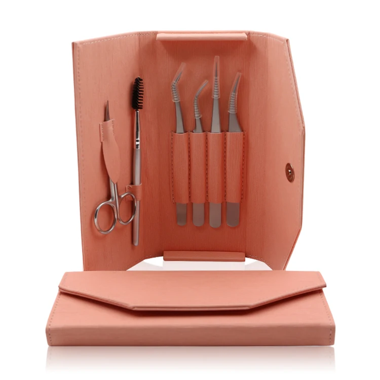 6 Pcs Eyebrow Shaping Trimming Set Eyebrow Scissors Tweezers Black Makeup Tool Set  Eyelash Extension Kits