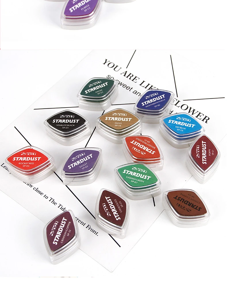 top selling cat eye shaped fast-drying acrylic ink pad with 32 excellent colours
