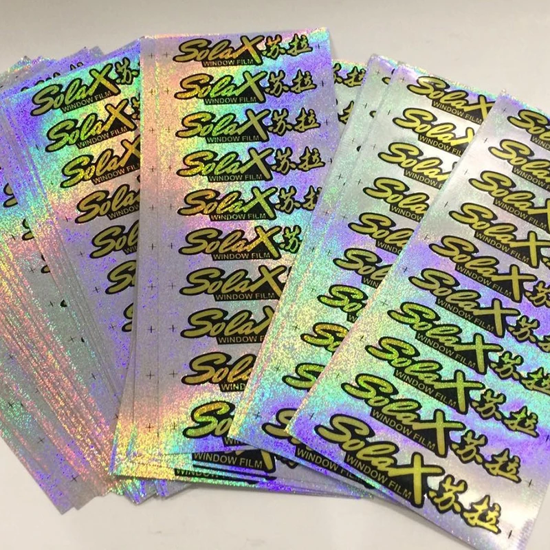 Customized die cut reflective holographic sticker