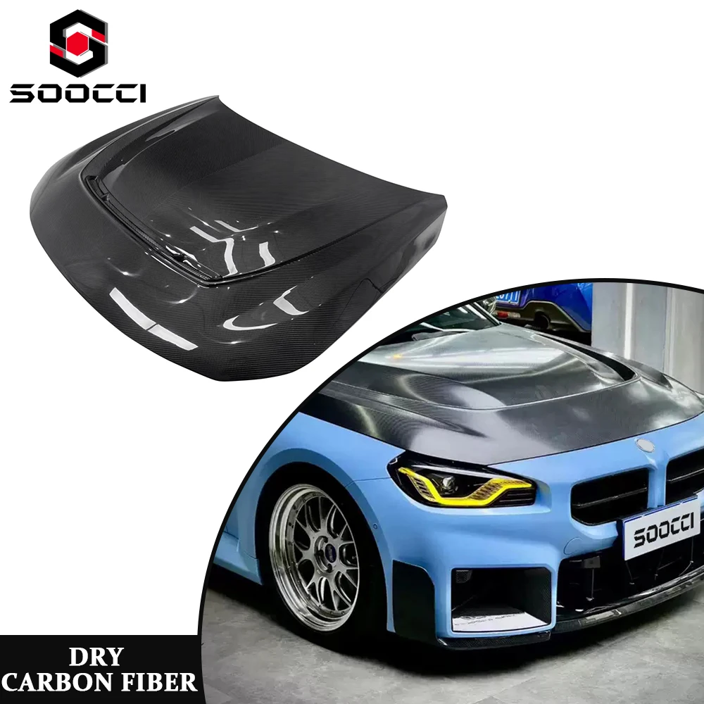 Dry Carbon Fiber Alp-ha N Style Vented Hood for BMW M2 G87 2 Series G42 M240I Dry Carbon Engine Valve Cover Engine Bonnet Kit