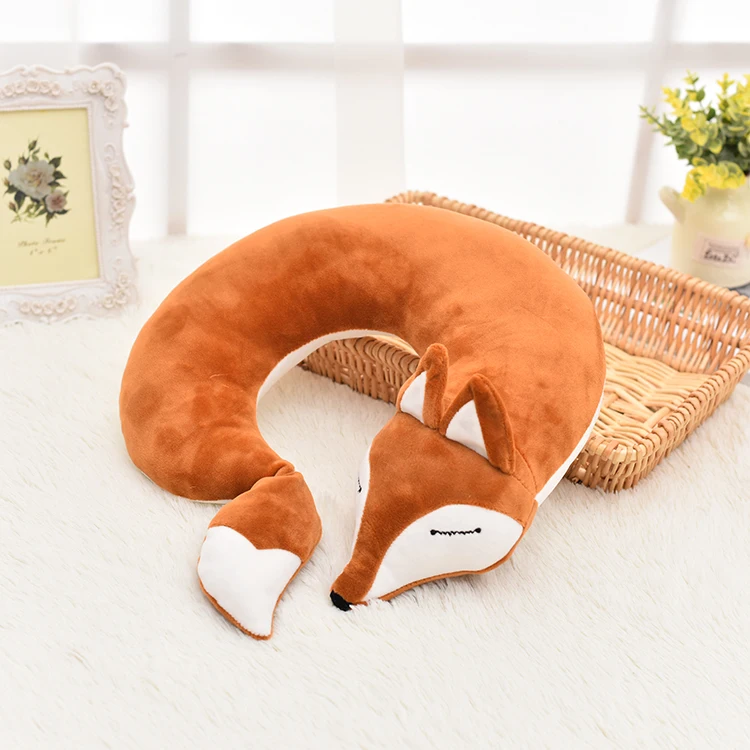 Factory Wholesale Soft Comfy Colorful Plane Travel Office Nap Plush Cartoon Animal U Shape Neck Pillow