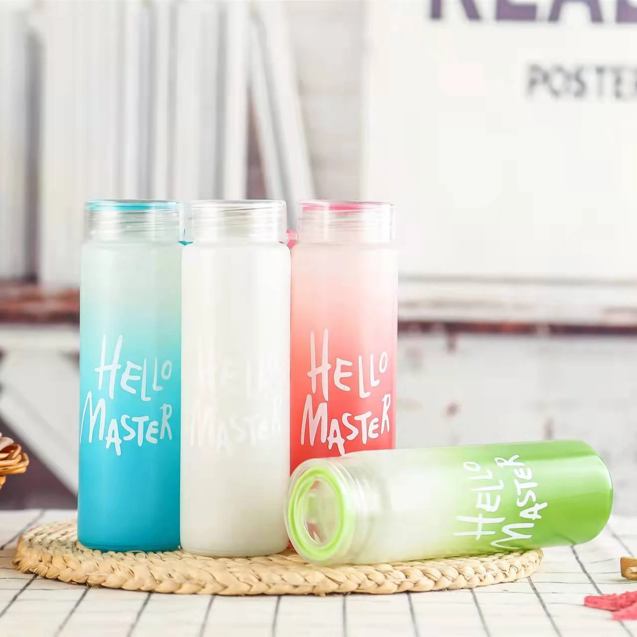 cute adult general New Nice Glass Fashion Simple Water Cup Wild Student Gift Water Cup 400ml high value big fat cup water bottle