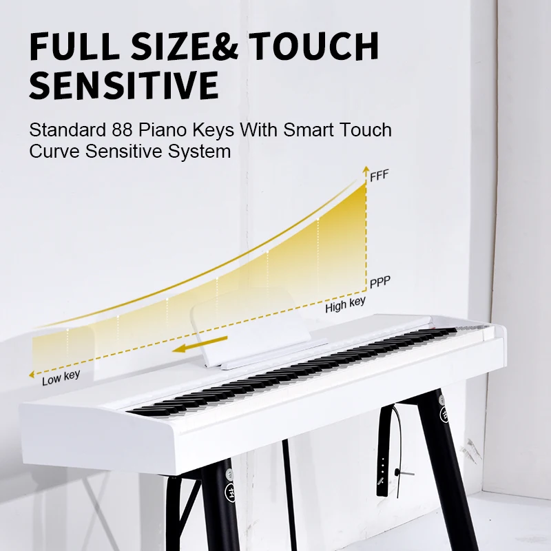 OEM Customizable Professionnel Upright Electric Keyboard Piano Organ Musical Instrument 88 Weighted Keys Portable Digital Piano
