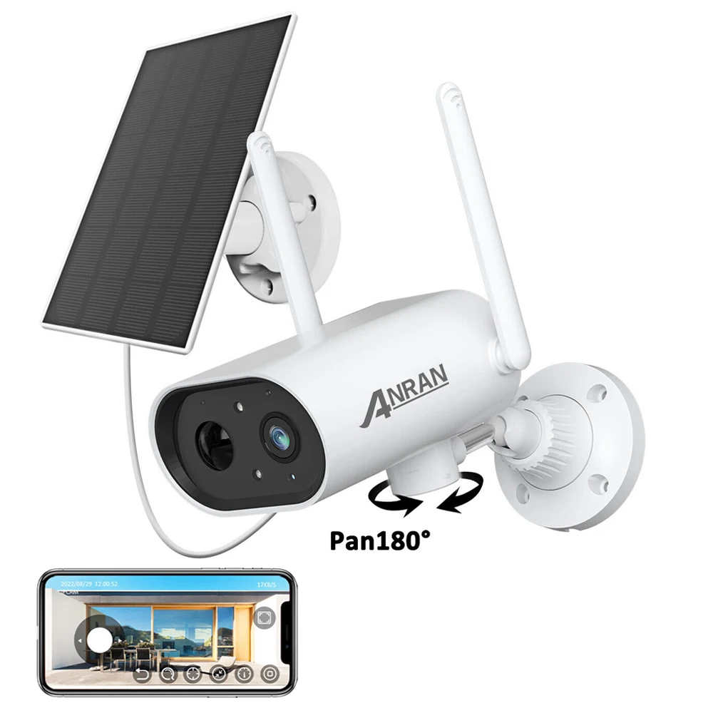 ANRAN 3MP Outdoor APP Remote Access Solar Panel Video Home Surveillance Systems Wifi PTZ Network Camera