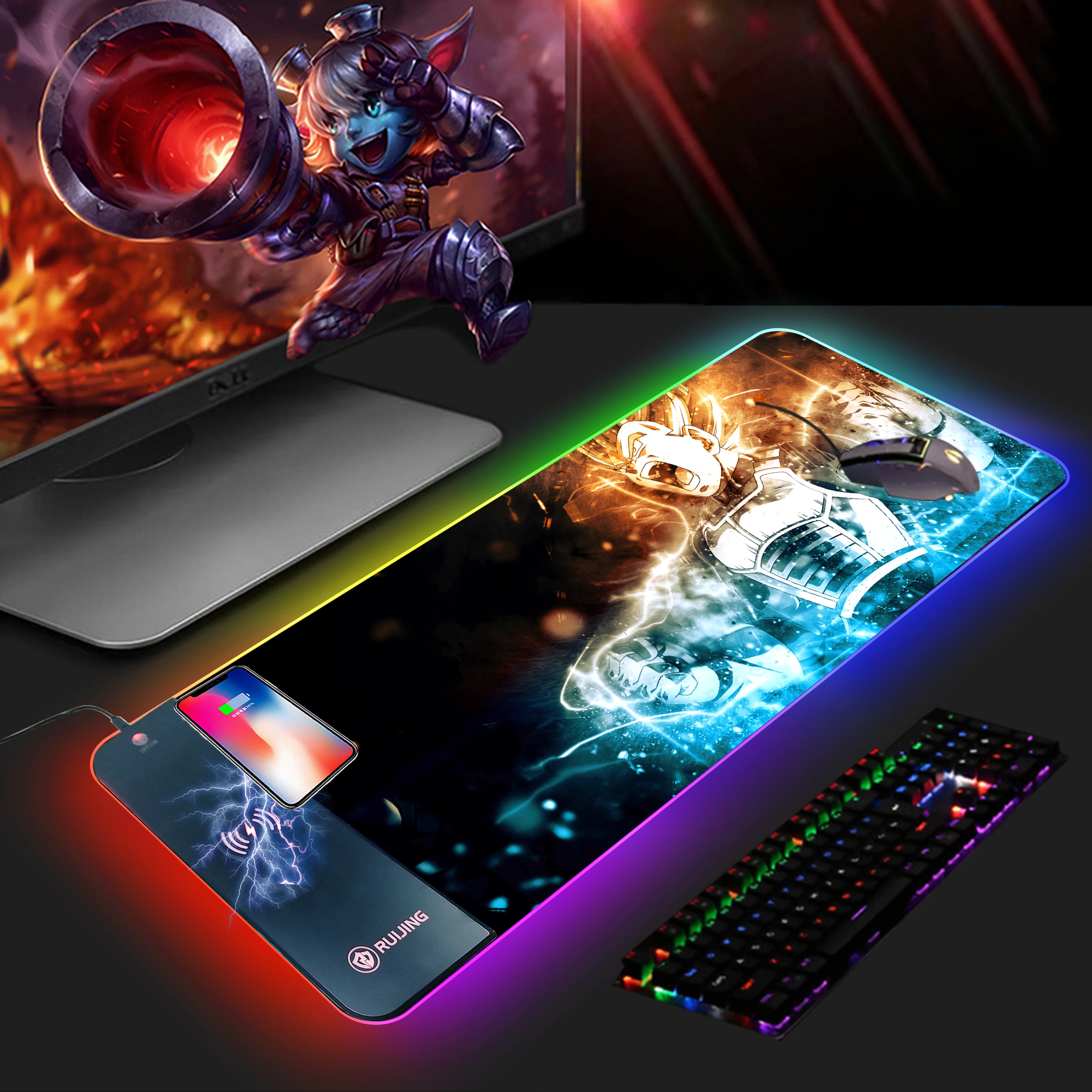custom  LOGO 15W fast wireless mouse pad charger