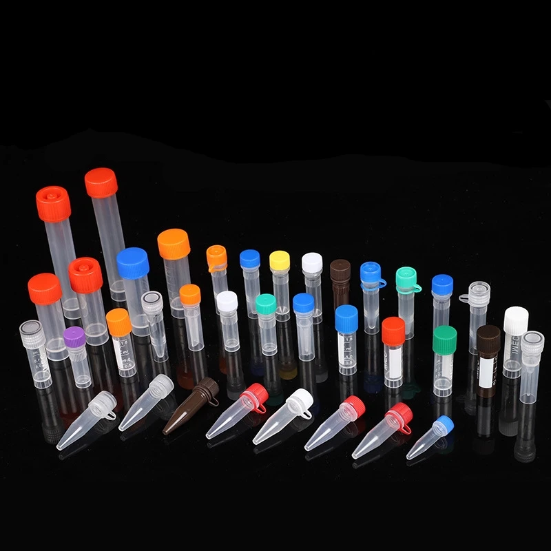 Complete Sterilised Cryo Vials Cryovial Tube Brown and Transparent Used for Laboratory & Medical Test Consumables Freezing Tube