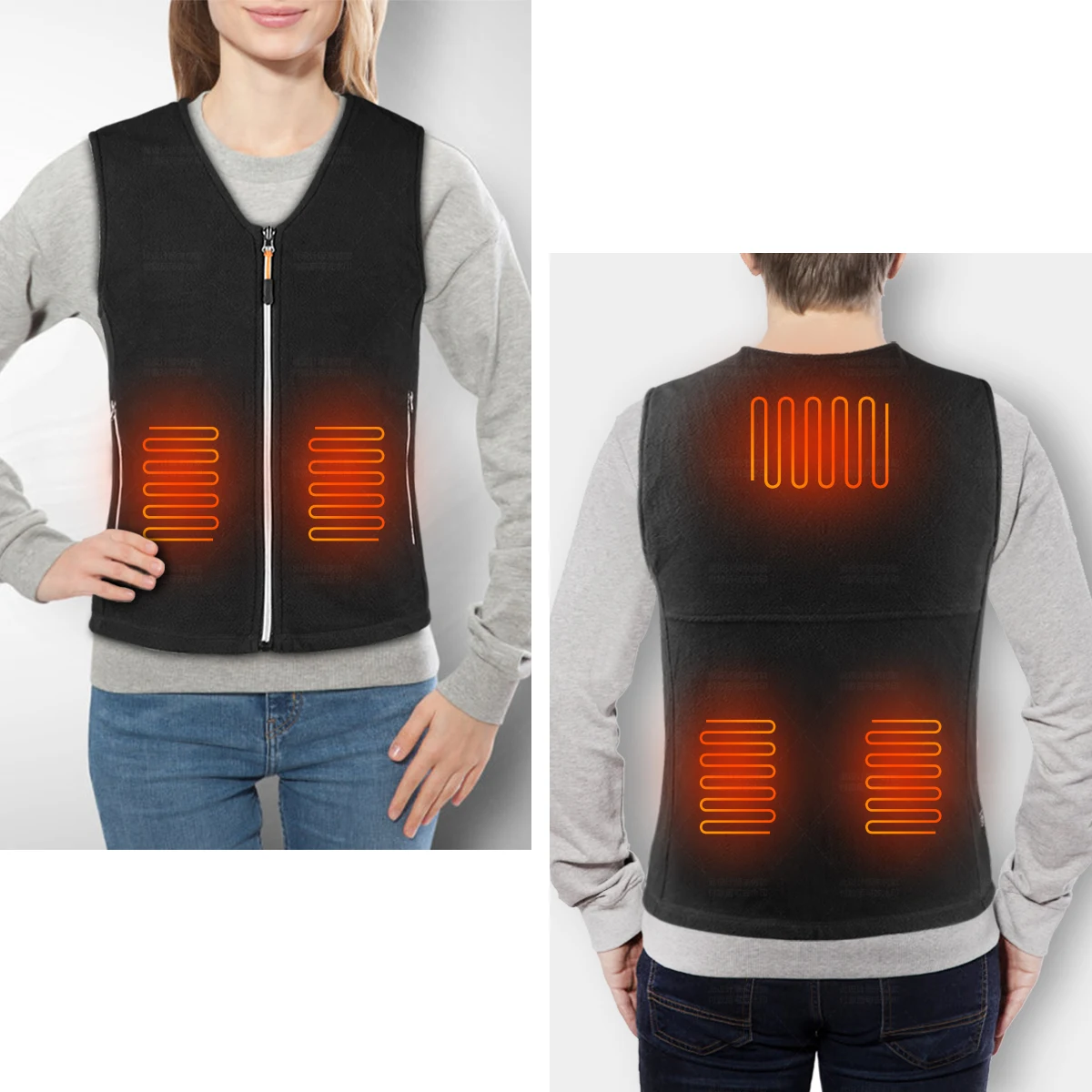 Women Vest Intelligent Control Heating Suit Insulation Vest winter Outwear Battery Heating Vest