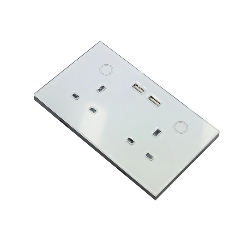 Smart Zigbee 3.0 USB Wall Socket Remote Control Wall Outlet 2 UK Plug With USB Touch Switch Woks With Google Alexa Voice