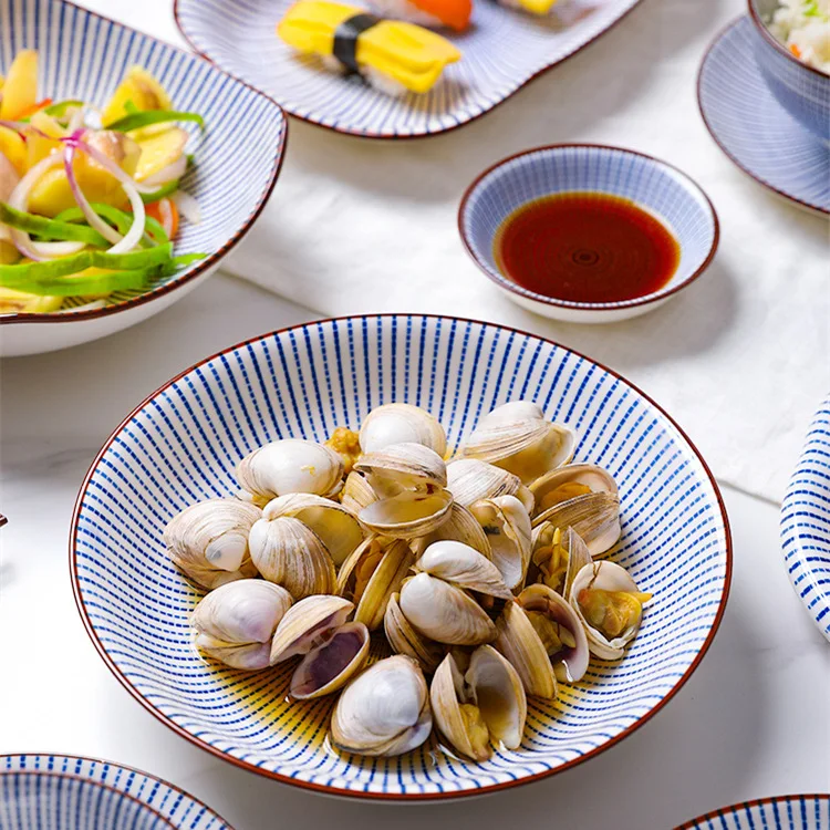 Factory direct wholesale restaurant ceramic dinner set Japanese style hotel irregular porcelain plates and dish dinnerware sets