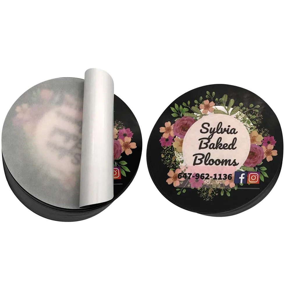 Full Color Printing Permanent Adhesive Waterproof Vinyl Round LOGO Die Cut Stickers