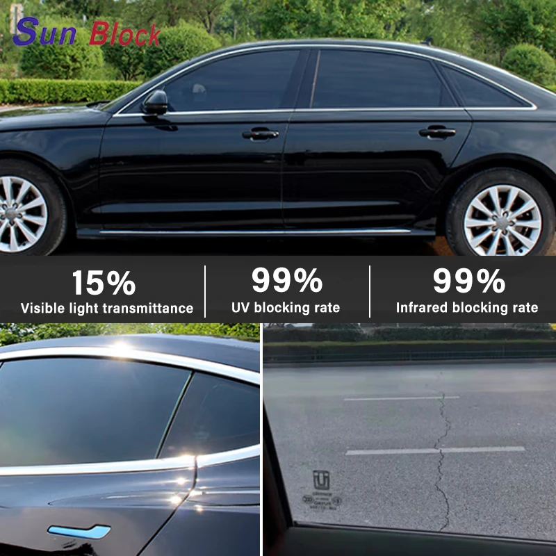 2mil Sun Block 99% UV IR Ultra-high Permeability Magnetron Metal Nano Ceramic Window Tint Film Sun Control Glass Protective Film