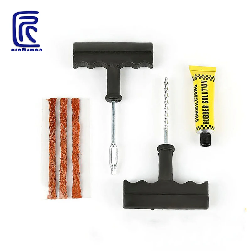 6pcs Car Tire Repair Tools Kit Tubeless Emergency Tyre Fast Puncture Plug Repair Block Air Leaking for Car/Truck/Motobike